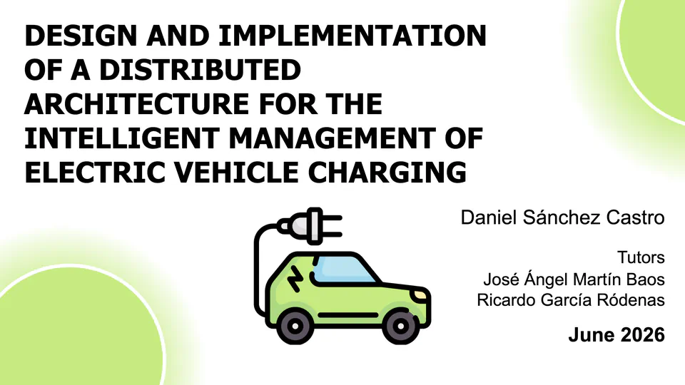 Design and implementation of a distributed architecture for the intelligent management of electric vehicle charging