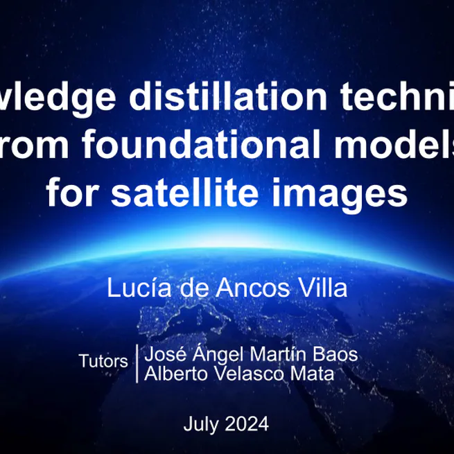 Técnicas de destilación de conocimiento a partir de modelos fundacionales para imágenes satelitales