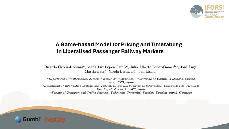 A Game-based Model for Pricing and Timetabling in Liberalised Passenger Railway Markets